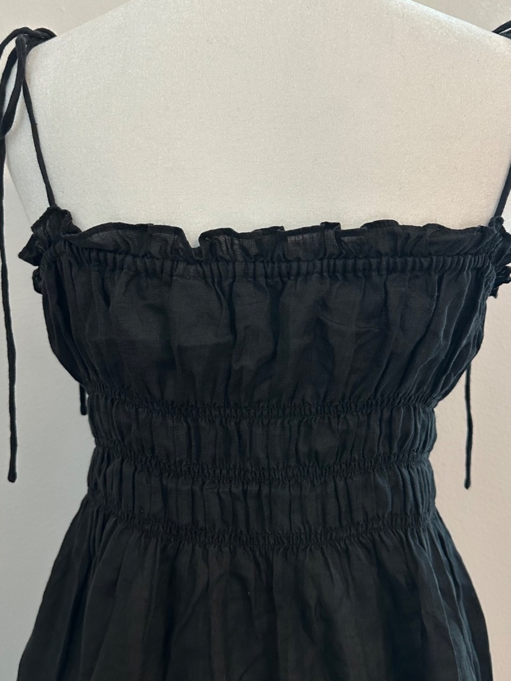 Doên Black Maxi Dress 100% Ramie - Picture 3 of 5